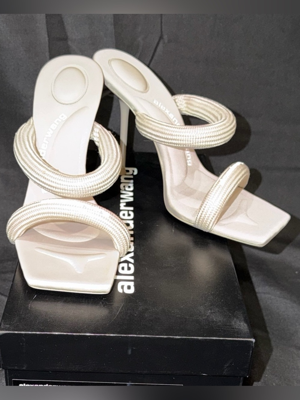 Authentic Alexander Wang Ivory Tubular Strap High Heel Sandals